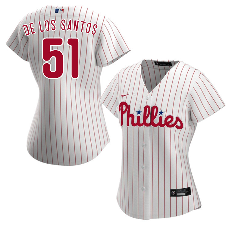 Nike Women #51 Enyel De Los Santos Philadelphia Phillies Baseball Jerseys Sale-White
